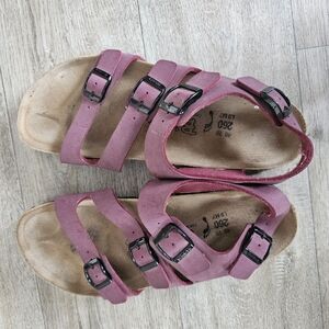 Pink Strappy Sandals with Buckles